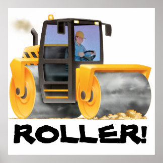 Roller van de wegenbouw van het Kind Poster