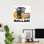 Roller van de wegenbouw van het Kind Poster (Thuiskantoor)