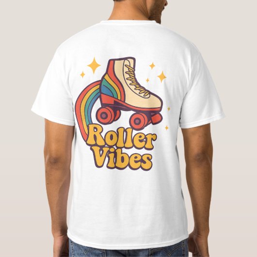 Roller Vibes” Retro Skate Tee T-shirt (Achterkant)