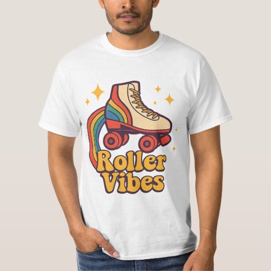 Roller Vibes” Retro Skate Tee T-shirt (Voorkant)