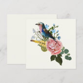 Roller vogel en bruine tuin, tropische bloemen. kaart (Voorkant / Achterkant)