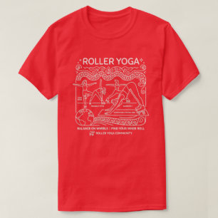 Roller Yoga! Yoga Humor Donkere Opties T-shirt
