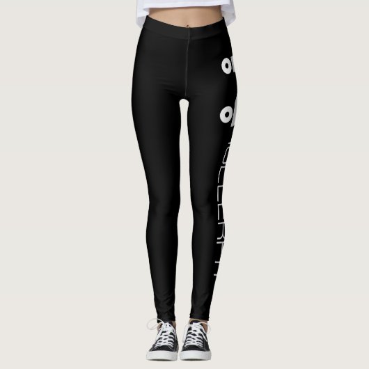 RollerAanpassen - Zwarte Leggings (Voorkant)
