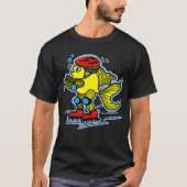 Rollerblade Fish grappige Skating cartoon T-shirt (Voorkant)