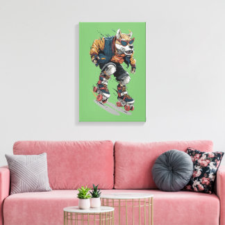 Rollerblade Hond Canvas Afdruk
