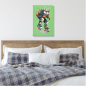 Rollerblade Hond Canvas Afdruk (Insitu (Slaapkamer))