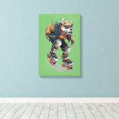 Rollerblade Hond Canvas Afdruk (Insitu (Houten vloer))