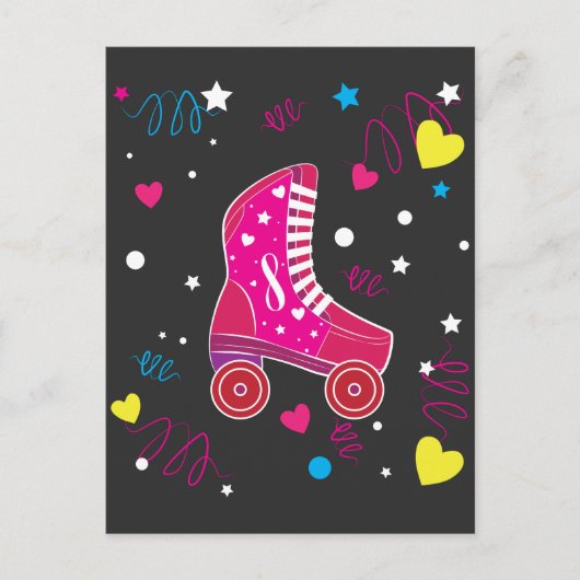 Rollerblade Roze Roller Skates Roller Skating Briefkaart (Voorkant)
