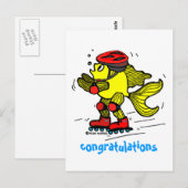 Rollerblade Vis grappige Schaatsen cartoon Briefkaart (Voorkant / Achterkant)
