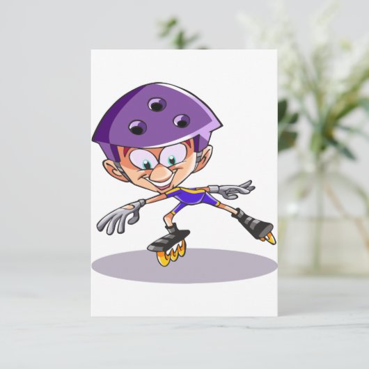 Rollerblader-uitnodigingen Kaart (Staand voorkant)