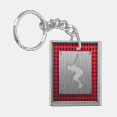 Rollerblading, geborgen metaal sleutelhanger (Voorkant Links)