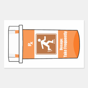 Rollerblading is mijn medicijn rechthoekige sticker