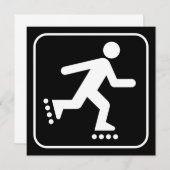 Rollerbladsymbool-uitnodiging Kaart (Voorkant / Achterkant)