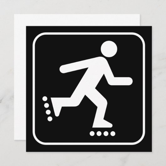 Rollerbladsymbool-uitnodiging Kaart (Voorkant / Achterkant)