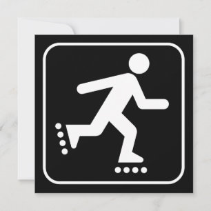 Rollerbladsymbool-uitnodiging Kaart