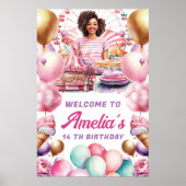 Rollercoaster Party Afrikaans Amerikaans Welkomstb Poster (Voorkant)