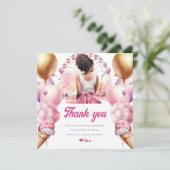 Rollercoaster Party Afro-Amerikaanse Waterverf Bedankkaart (Staand voorkant)