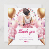 Rollercoaster Party Afro-Amerikaanse Waterverf Bedankkaart (Voorkant)