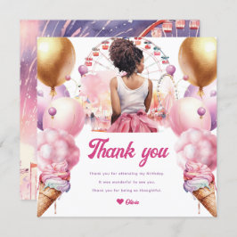 Rollercoaster Party Afro-Amerikaanse Waterverf Bedankkaart