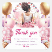 Rollercoaster Party Afro-Amerikaanse Waterverf Vierkante Sticker (Voorkant)