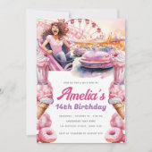 Rollercoaster Party Waterverf op maat Kaart (Voorkant)