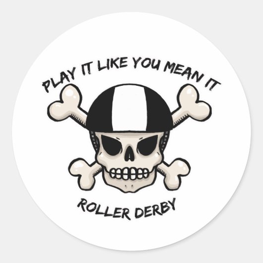 Rollerderby speelt het alsof je het bedoelt. ronde sticker (Voorkant)