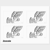 Rollerduif in Actie Rechthoekige Sticker (Vel)