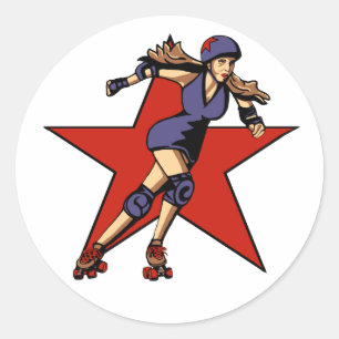 rollergierl jammer ronde sticker