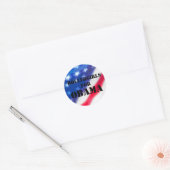 Rollergirls voor Obama - stencil & vlag Ronde Sticker (Envelop)