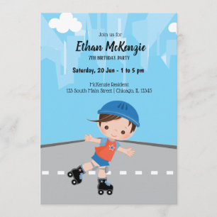 Rollerjongen met Schaats Kaart