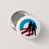 Rollermeiden 4 OBAMA 1-1-4-inch knop Ronde Button 3,2 Cm (Voorkant /achterkant)