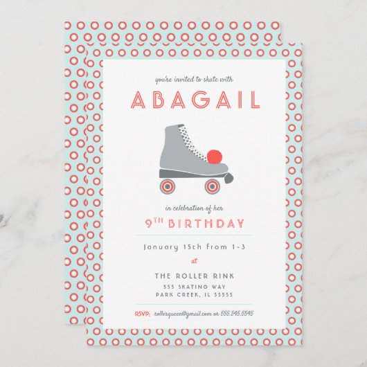 Rollerpartij Schaats Kaart (Voorkant / Achterkant)