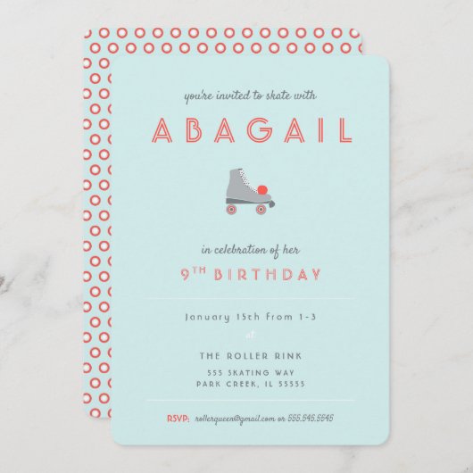 Rollerpartij Schaats Kaart (Voorkant / Achterkant)