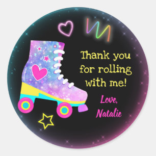 Rollers Schaats Skating Birthday Stickers Labels