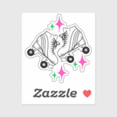 Rollers Schaatsen Derby Skating roze Birthday Part Sticker (Vel)