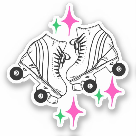 Rollers Schaatsen Derby Skating roze Birthday Part Sticker (Voorkant)