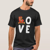 Rollers Schaatsen Liefde Gealigneerde Skipler Skat T-shirt (Voorkant)