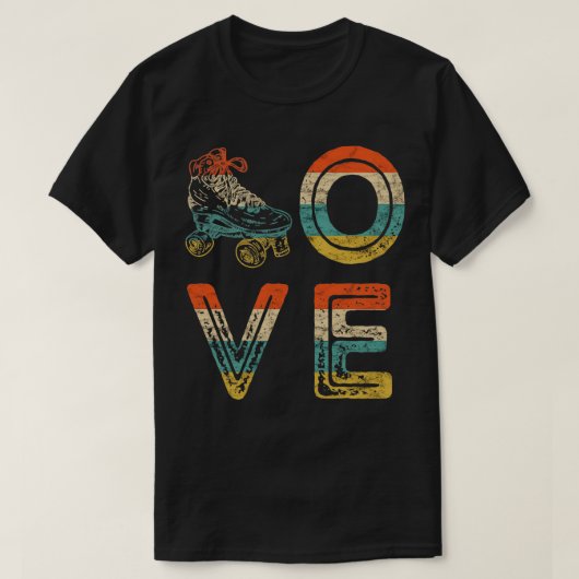 Rollers Schaatsen Love Roller Skating 70s 80s Roll T-shirt (Design voorkant)