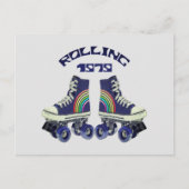 Rollers Schaatsen Retro 1970's Feestdagenkaart (Voorkant)