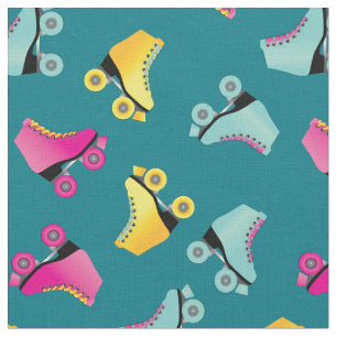Rollers Schaatsen Skating Rink Retro Blauwgroen Stof