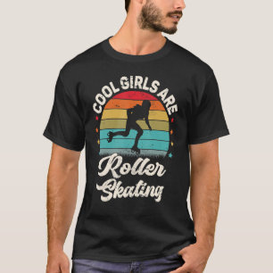 Rollers Skater Retro Cool Girls zijn rolschaatsen T-shirt