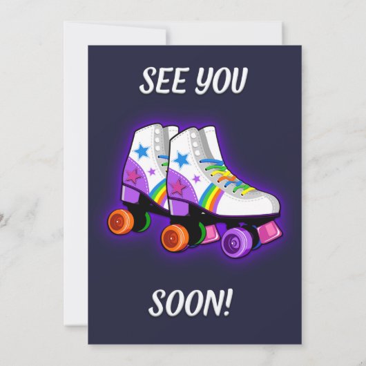 Rollers verjaardagsuitnodiging Girl Skating-uitnod Kaart (Achterkant)