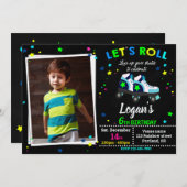 Rollers verjaardagsuitnodiging Jongen Skating-uitn Kaart (Voorkant / Achterkant)