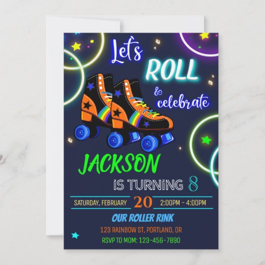 Rollers verjaardagsuitnodiging kaart (Voorkant)