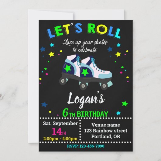 Rollers verjaardagsuitnodiging kaart (Voorkant)