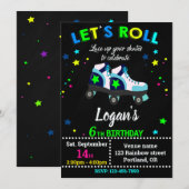 Rollers verjaardagsuitnodiging kaart (Voorkant / Achterkant)