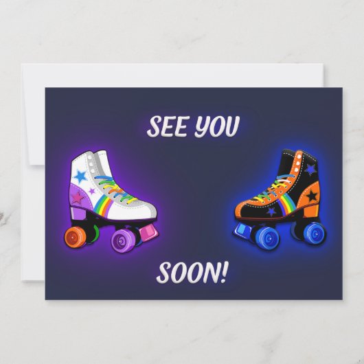 Rollers verjaardagsuitnodiging voor de foto van jo kaart (Achterkant)