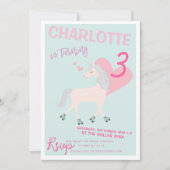 RollerScate Unicorn verjaardagsuitnodiging Kaart (Voorkant)