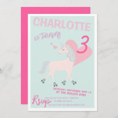 RollerScate Unicorn verjaardagsuitnodiging Kaart (Voorkant / Achterkant)