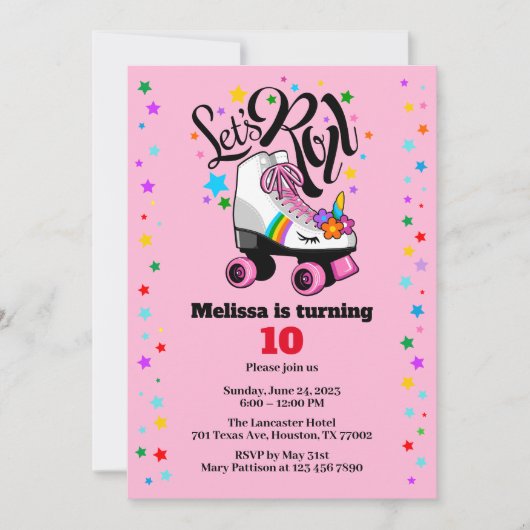 RollerSchaats Unicorn elke leeftijd Kaart (Voorkant)